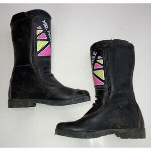 Vintage Vendramini 417 Made in Italy Leather Motorcycle Moto Boots WMS Size 4